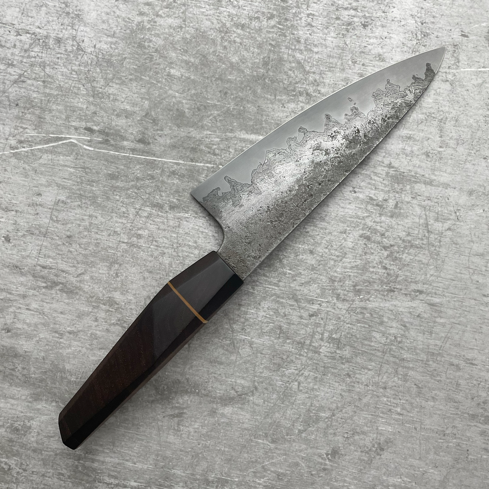 Wrought Iron San Mai Petty Knife